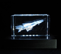 МиГ-21. Сувенир. Монохромная подсветка кристалла.