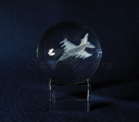 Як-130. Сувенир из стекла с лазерной графикой. Изображение в шаре.
