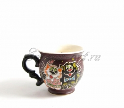 Кофейная чашка с котами. Керамика, объём 170мл.