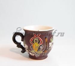 Керамическая кофейная чашка Ворона. Объём - 170мл.