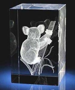 Фигурка из стекла с лазерным изображением "Коала".