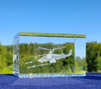Ка-52. Лазерная гравировка в стекле.