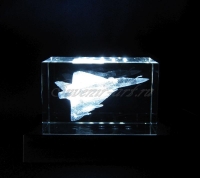Мираж-2000. Сувенир из стекла с трёхмерным лазерным изображением. Монохромная подсветка кристалла.