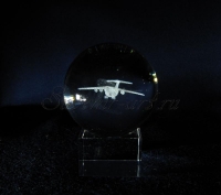 Ил-76. Лазерное изображение в стеклянном шаре. Подарок лётчику на День ВТА.