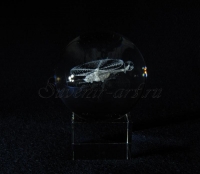 Ми-8. Лазерное изображение в стеклянном шаре. Сувениры к профессиональным праздникам авиации.