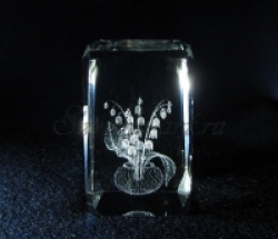 Мини-подарок девушке: Лазерная гравировка в стекле "Ландыши".