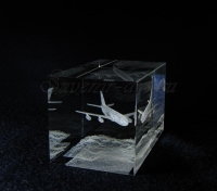 Сувенир из стекла с 3-Д изображением. Ил-86